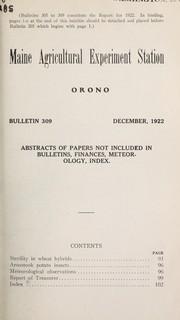 Cover of: Abstracts of papers not included in bulletins, finances, meteorology, index