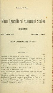 Cover of: Field experiments in 1915