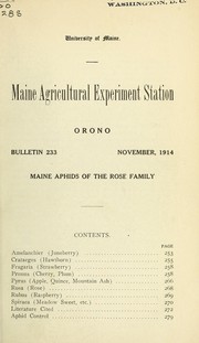 Cover of: Maine aphids of the Rose family