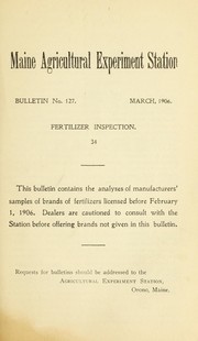 Cover of: Fertilizer inspection by Chas. D. Woods