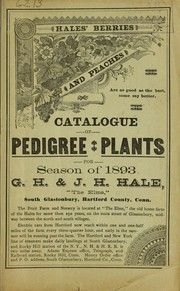 Cover of: Catalogue of pedigree plants for season of 1893
