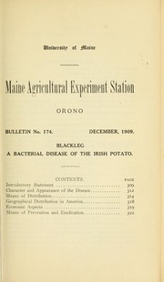 Cover of: Blackleg: a bacterial disease of the Irish potato