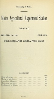 Cover of: Four rare aphid genera from Maine