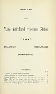 Cover of: Potato studies