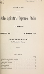 Cover of: The blueberry maggot in Washington County