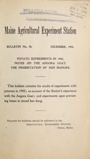 Cover of: Potato experiments in 1903