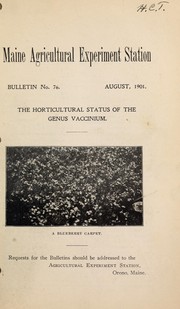 Cover of: The horticultural status of the genus Vaccinium