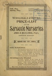 Cover of: Wholesale and retail price list of the Sarcoxie Nurseries | Sarcoxie Nurseries