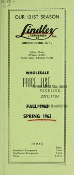 Cover of: Wholesale price list by J. Van Lindley Nursery Co. (Pomona, N.C.)