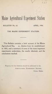 Cover of: The Maine Experiment Station