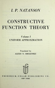 Cover of: Constructive function theory