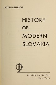 Cover of: History of modern Slovakia.