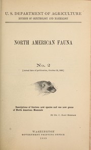 Cover of: Description of fourteen new species and one new genus of North American mammals. by C. Hart Merriam
