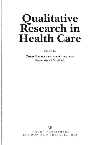 define qualitative research in health care