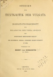 Cover of: Studien der Textkritik der Vulgata.