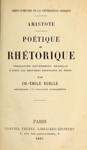 Cover of: Poétique et rhétorique by Aristotle