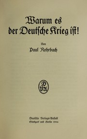 Cover of: Der Deutsche Krieg