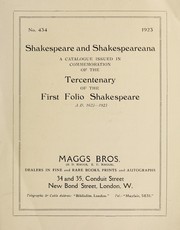 Cover of: Shakespeare and Shakespeareana: a catalogue issued in commemoration of the tercentenary of the first folio Shakespeare, A.D 1623-1923.