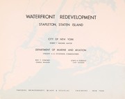 Cover of: Waterfront redevelopment, Stapleton, Staten Island