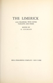 Cover of: The Limerick by G. Legman