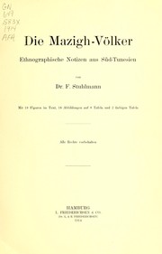Cover of: Die Mazigh-völker by Stuhlmann, Franz