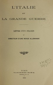 Cover of: L'Italie et la grande guerre by 