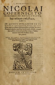 Cover of: De revolvtionibus orbium cœlestium by Nicolaus Copernicus