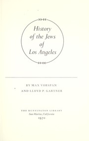 Cover of: History of the Jews of Los Angeles