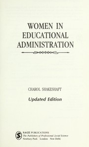 Cover of: Women in educational administration | Charol Shakeshaft