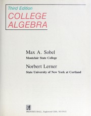 Cover of: College Algebra by Max A. Sobel