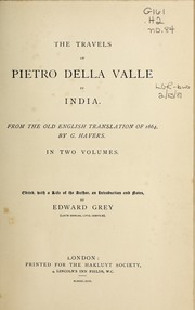 Cover of: The travels of Pietro della Valle in India by Pietro Della Valle