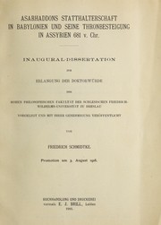 Cover of: Asarhaddons Statthalterschaft in Babylonien: und seine Thronbesteigung in Assyrien 681 v. Chr