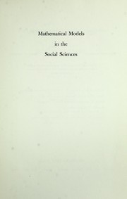 Cover of: Mathematical models in the social sciences by John G. Kemeny