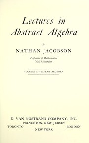 Cover of: Lectures in abstract algebra. by Nathan Jacobson