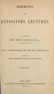 Cover of: Sermons and expository lectures | Logan, John