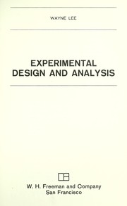 Cover of: Experimental design and analysis.