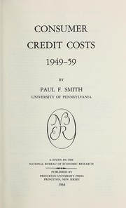 Cover of: Consumer credit costs, 1949-59