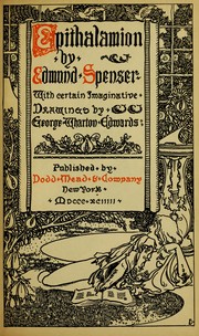 Cover of: Epithalamion by Edmund Spenser