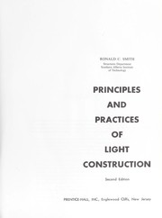 Cover of: Principles and practices of light construction