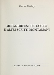 Metamorfosi dell'orto e altri scritti montaliani by Emerico Giachery