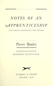 Cover of: Notes of an apprenticeship.