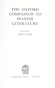 The Oxford companion to Spanish literature by Philip Ward
