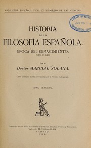 Cover of: Historia de la filosofi a espan ola by Marcial Solana, Marcial Solana