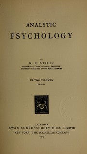 Cover of: Analytical psychology by Stout, George Frederick