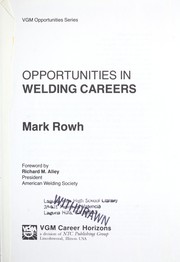 Cover of: Opportunities in welding careers