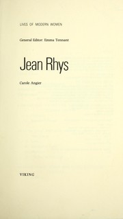 Cover of: Jean Rhys by Carole Angier