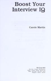 Cover of: Boost Your Interview IQ | Carole (Carole Hurd) Martin