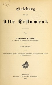 Cover of: Einleitung in das Alte Testament.