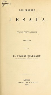 Cover of: Der Prophet Jesaia by August Dillmann
