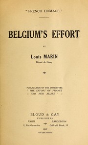 Cover of: Belgium's effort.